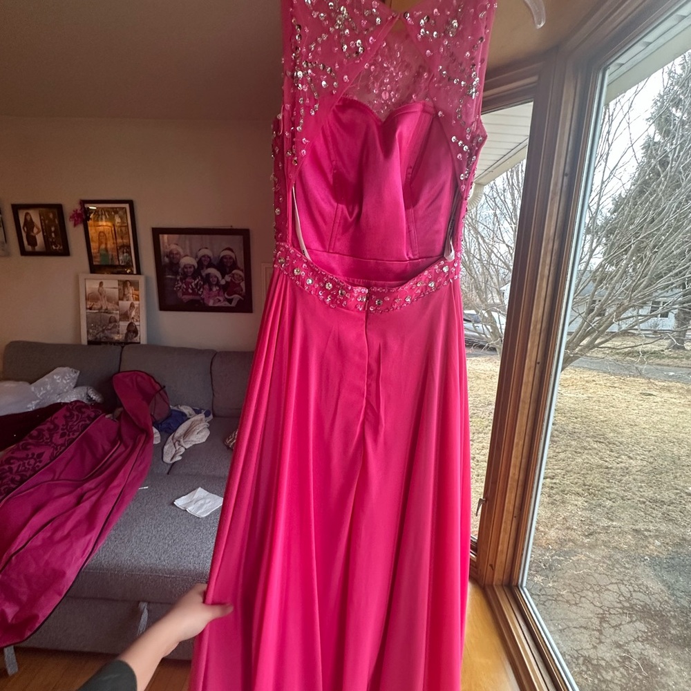 Vibrant Pink Dress with Sparkling Details